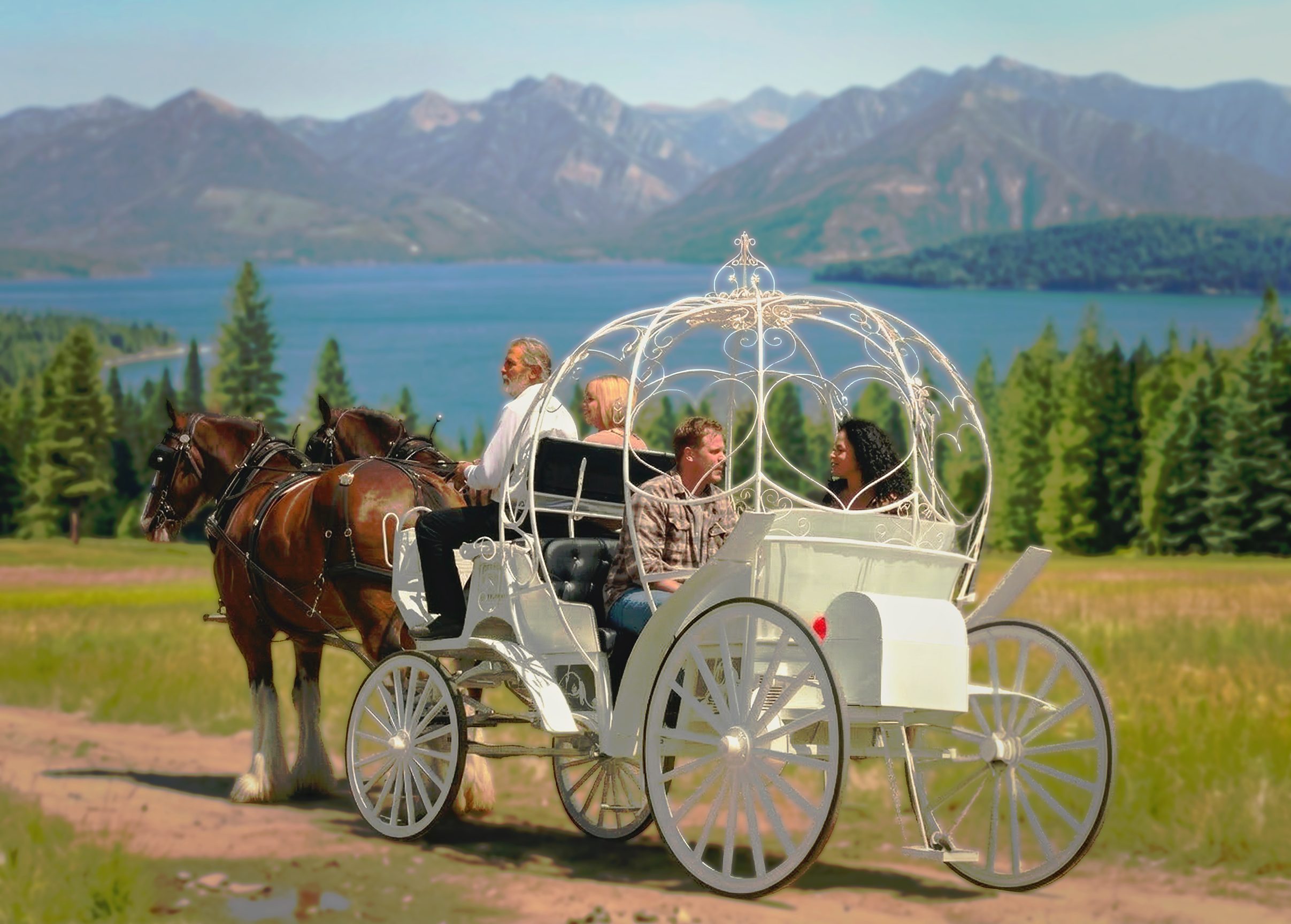 Cinderella carriage at Lake Pend Oreille Idaho